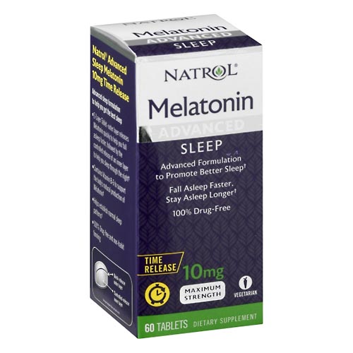 Image for Natrol Melatonin, Advanced Sleep, Maximum Strength, 10 mg, Tablets,60ea from WELLNESS PHARMACY