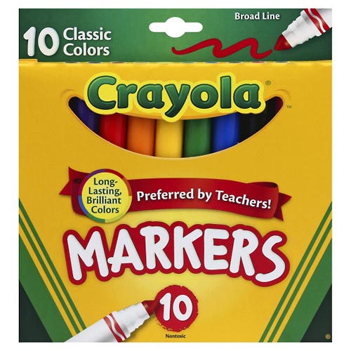 Image for Crayola Markers, Broad Line, Classic Colors,10ea from WELLNESS PHARMACY
