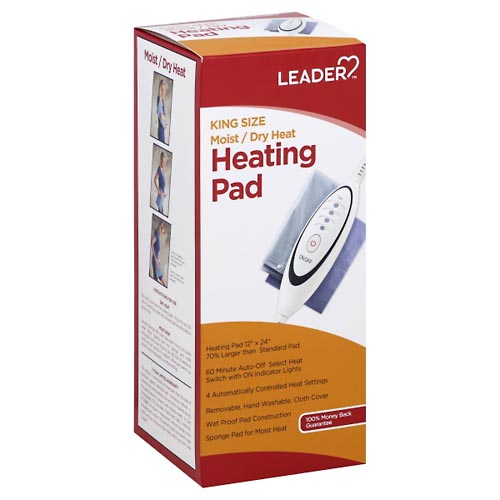 Image for Leader Heating Pad, Moist/Dry Heat, King Size,1ea from WELLNESS PHARMACY