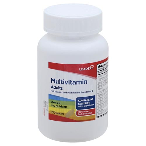 Image for Leader Multivitamin, Adults, Caplets,130ea from WELLNESS PHARMACY