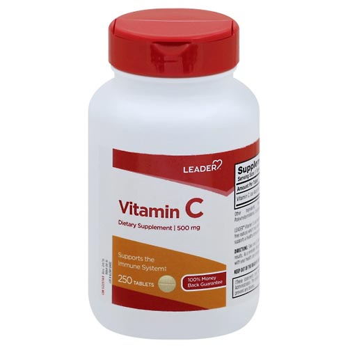 Image for Leader Vitamin C, 500 mg, Tablets,250ea from WELLNESS PHARMACY