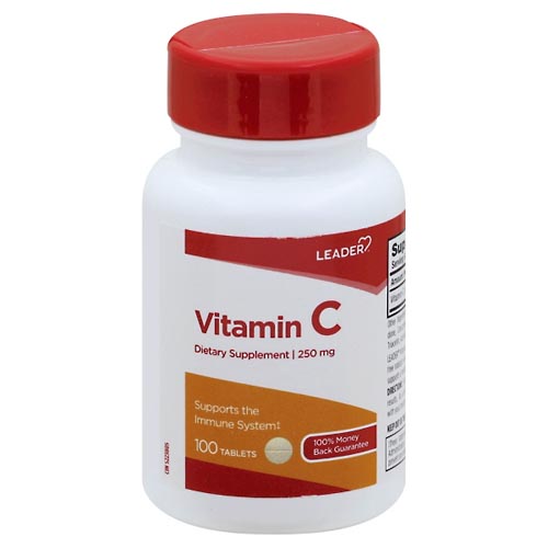 Image for Leader Vitamin C, 250 mg, Tablets,100ea from WELLNESS PHARMACY