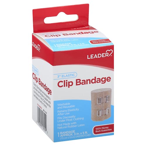 Image for Leader Clip Bandage, Elastic, 3 Inch,1ea from WELLNESS PHARMACY