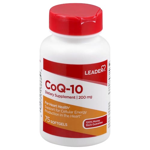 Image for Leader CoQ-10, 200 mg, Softgels,75ea from WELLNESS PHARMACY