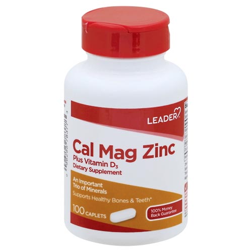 Image for Leader Cal Mag Zinc, Caplets,100ea from WELLNESS PHARMACY