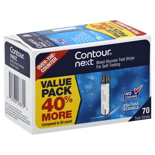 Image for Contour Blood Glucose Test Strips, Value Pack,70ea from WELLNESS PHARMACY